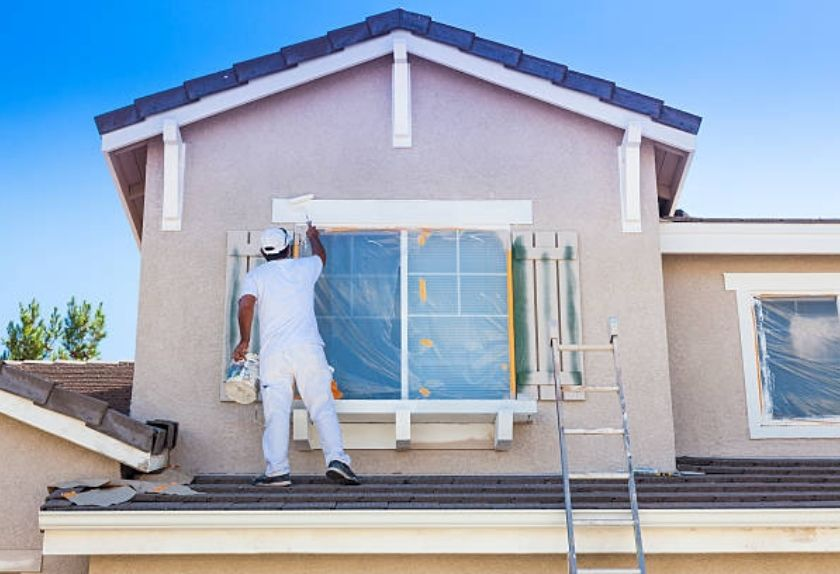 Exterior painting of a house